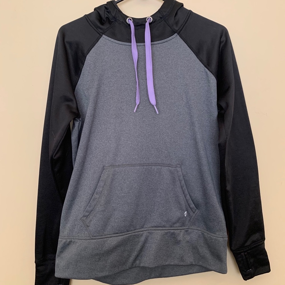 Black and gray pullover sweater